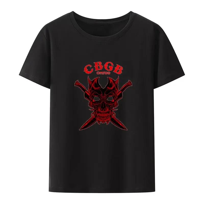 Футболка хипстера Underground Punk Rock Concert, хип-хоп, уличная мода, крутые топы, футболка CBGB OMFUG Liberty Skeleton, черно-белая с принтом