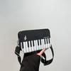 Piano Keys Black and White Sling Bag Contrast Color Casual Square Bag Ladies Travel Shopping Commute Date Bag KTY