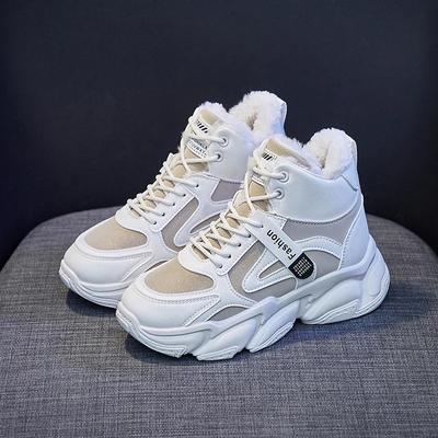 Модные Новые Платформенные Повседневные Зимние Теплые Женские Кроссовки до Щиколотки Плюшевые Хлопковые Ботинки Женские Нескользящие Ботинки Zapatillas Mujer