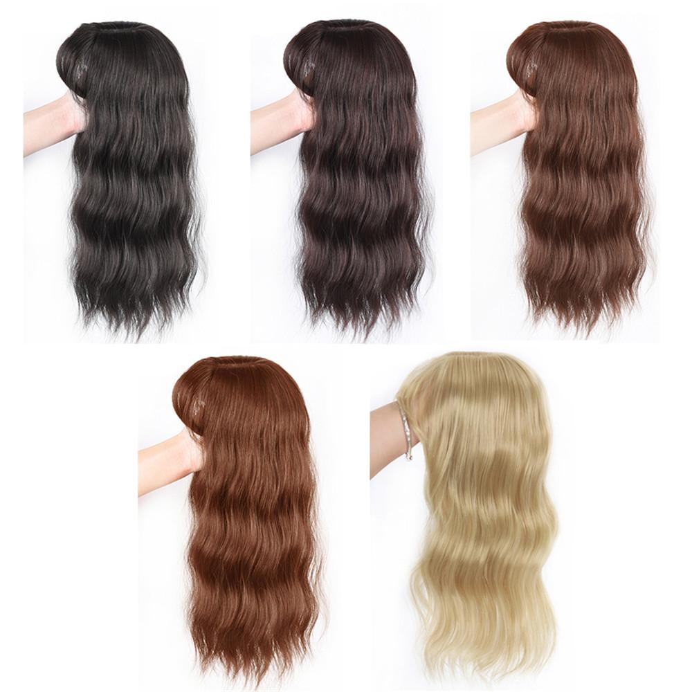 Парик с волнистостью воды Воздушная челка накладные волосы 3D челка Невидимые бесшовные волосы на голове Натуральные невидимые сменные челки Белые волосы