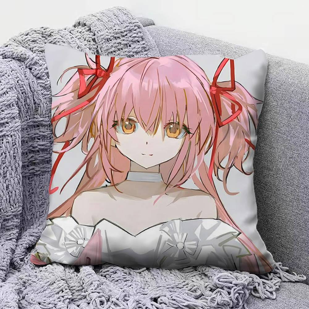 Madoka Kaname Anime Girl Puella Magi Madoka Magica Pillow Covers, Home Sofa Cushion Covers And Aecorative Custom