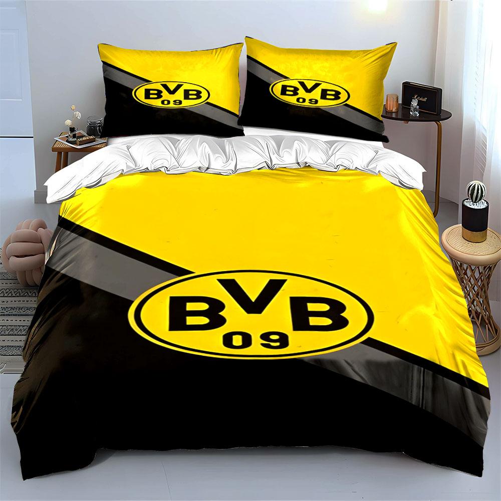 Yellow BVB 09 logo. Bedding sets Duvet cover sets Duvet covers Pillowcases(1* Duvet Cover 2* Pillowcases without duvet insert)