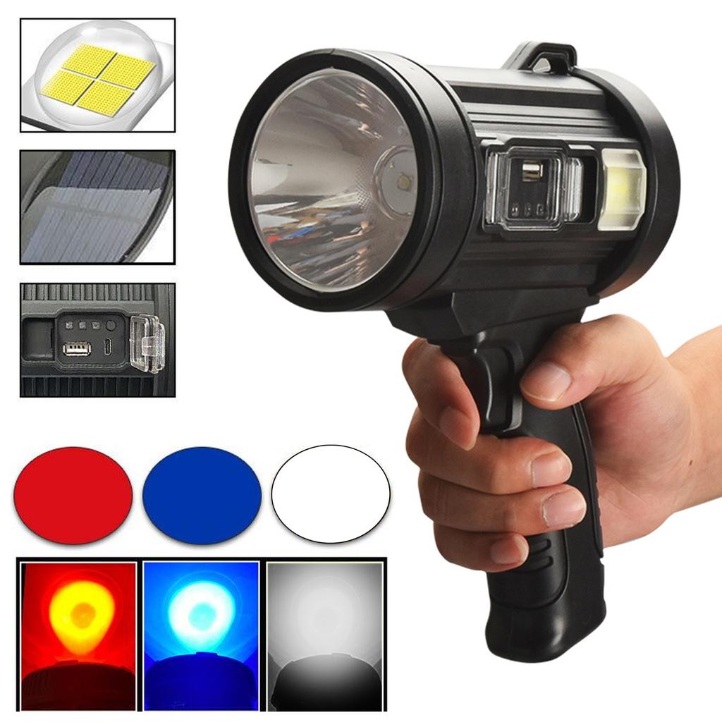 Multifunctional Solar Powered Rechargeable LEDs Searching Light Outdoor Camping Lamp Main Light &