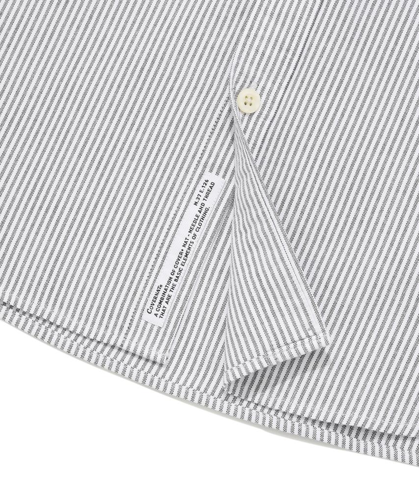 COVERNAT C Logo Oxford Stripe Half Shirt Grey