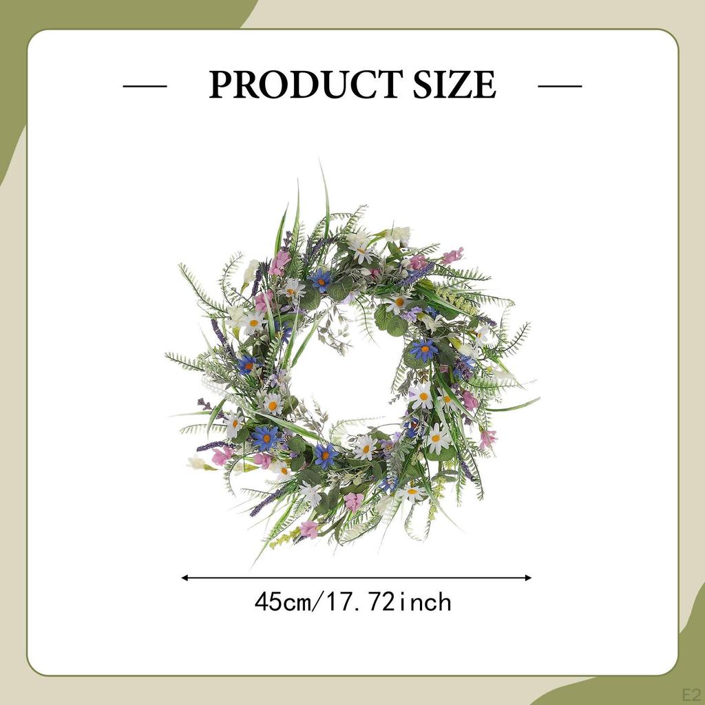 Artificial Door Wreath Floral Garland Decorative Hanging Ornament Spring Centerpiece Crafted with