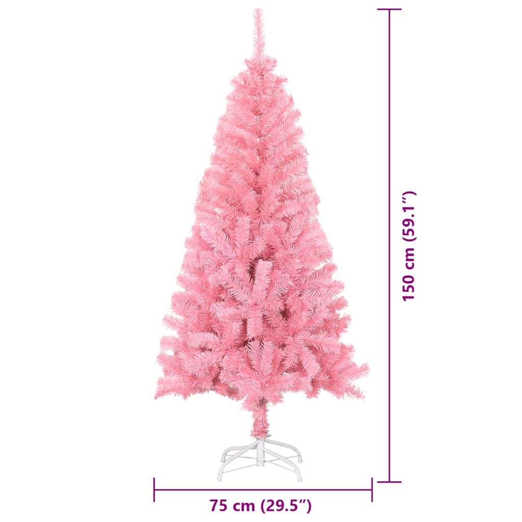 Christmas Tree with 150 LEDs and Stand Pink 150 cm PVC