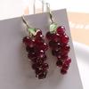 1 шт. Серьги-гроздья в виде винограда, женские серьги-крючки, серьги-фрукты, висячие серьги с искусственным кристаллом, висячие серьги для вечеринок и клуба