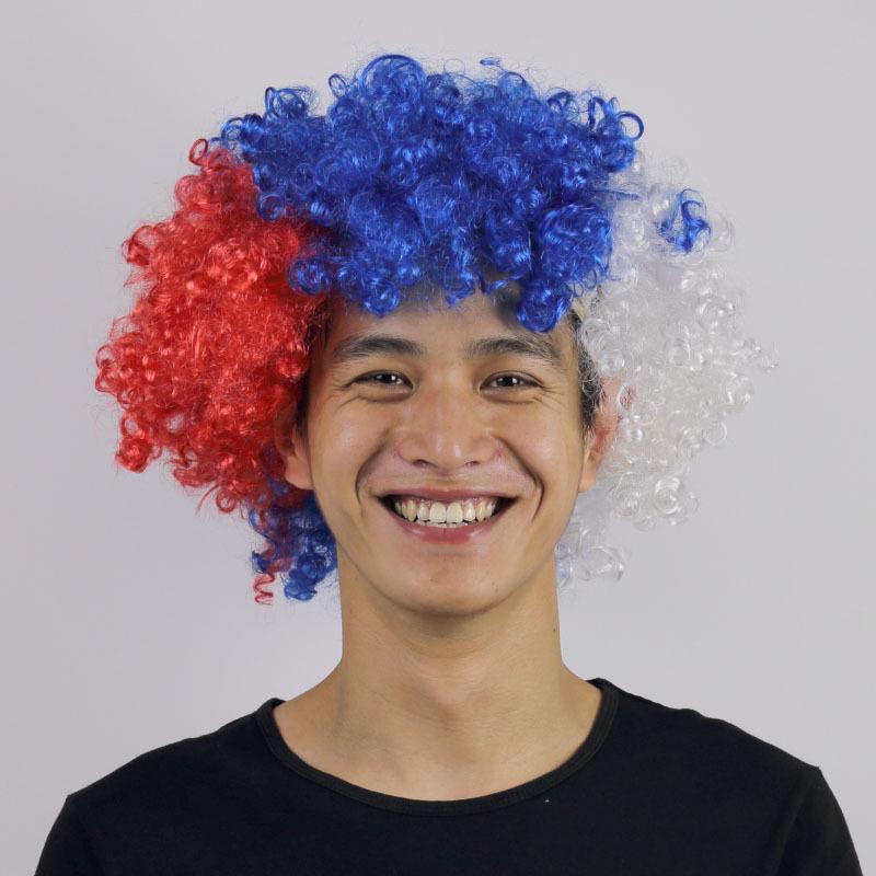 World Cup Party Wig – Colorful National Flag Hairpiece for Football Fans, Carnival & Festivals (Reusable, Hypoallergenic)