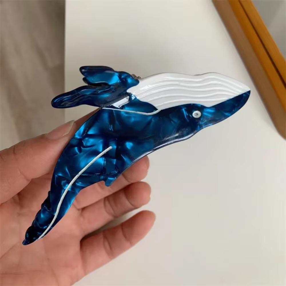 Cartoon Whale Hair Claw Large Size Sea Creature Claw Clips Cute Acetate Hair Clips Women's Use