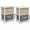 VidaXL Bedside Table 2 Pcs Wood
