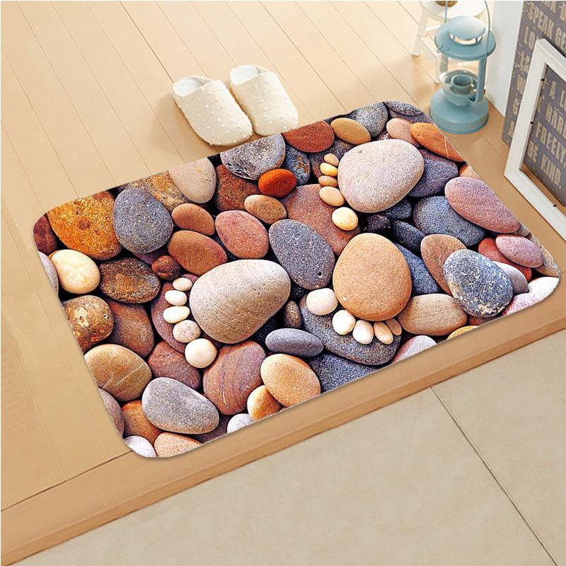 Цветной камень с узором для кухни, ванной, мягкий коврик для входной двери, противоскользящий коврик для спальни, коралловый бархат, мягкий ковер, домашний декор, коврик для двери