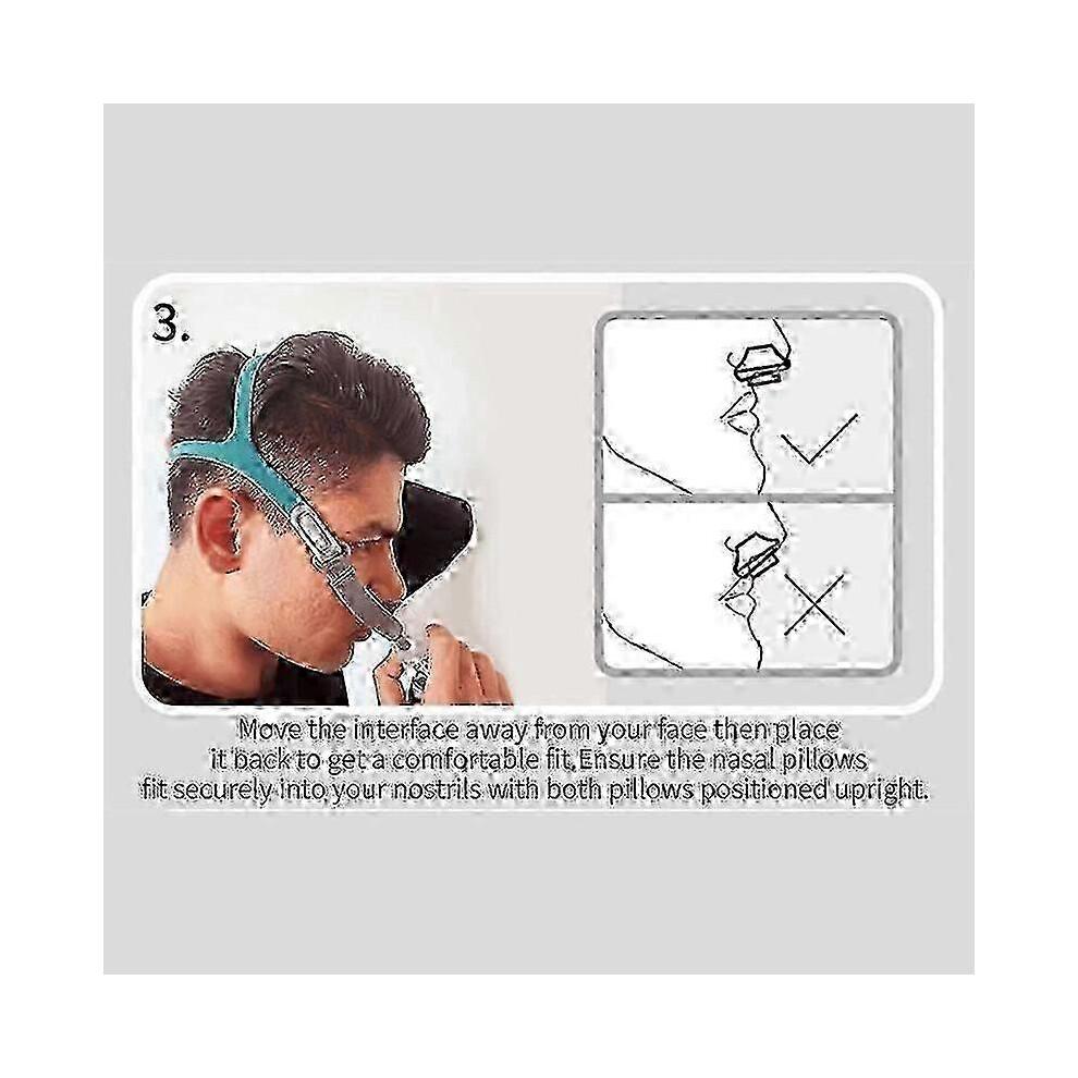 CPAP Nasal Pillow Case with Headgear for Snoring Relief, Comfortable Fit, Sizes S, M, L