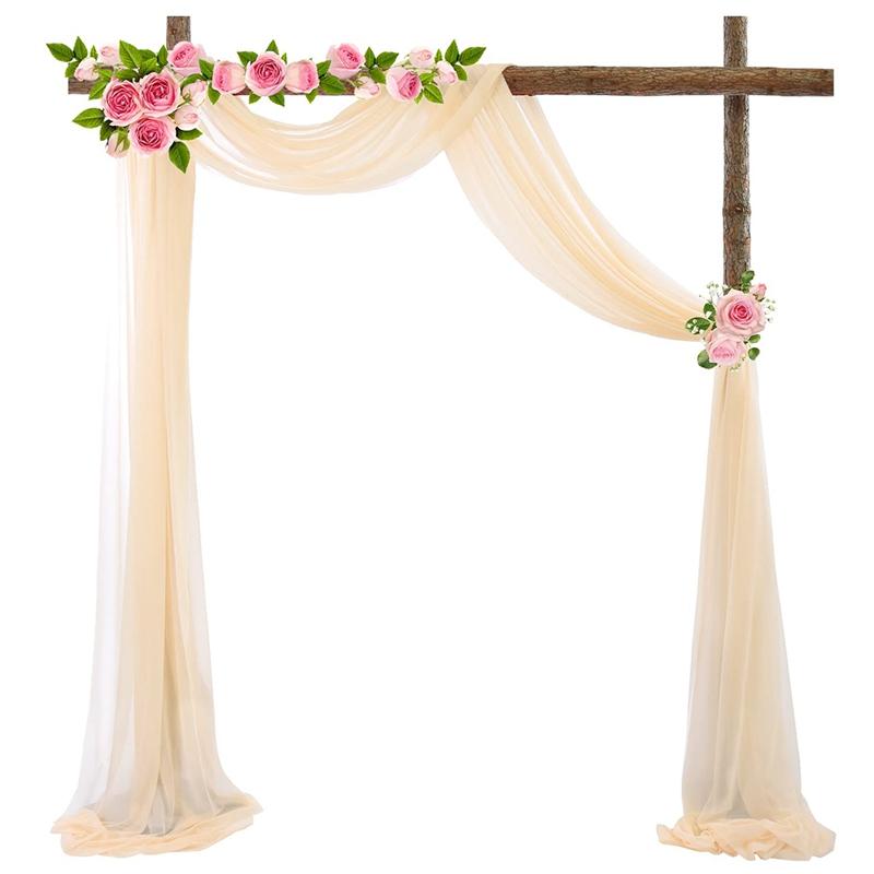Wedding Arch Drape Chiffon Fabric Draping Curtain for Wedding Stage Backdrop Ceremony Reception Hanging Decoration