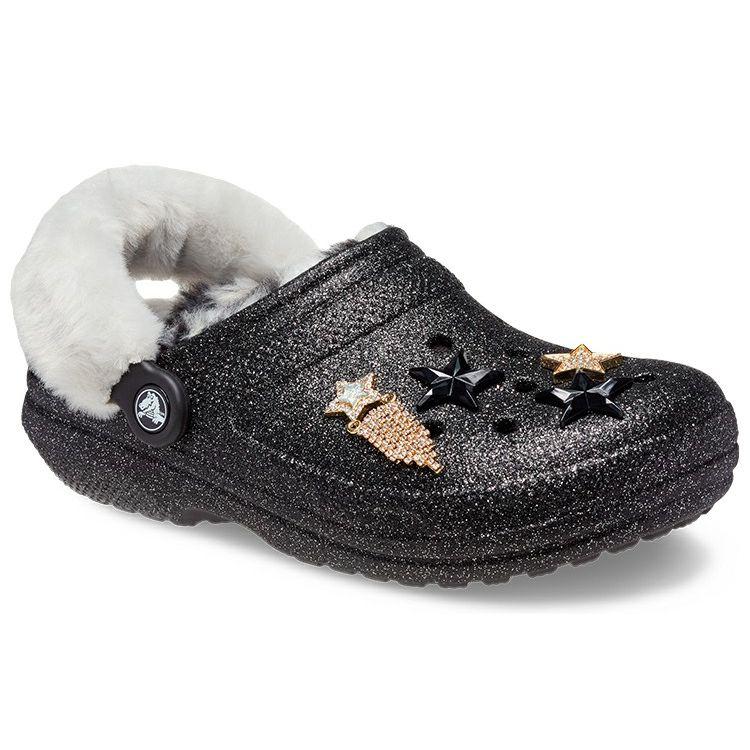 Crocs Кроссовки Classic Lined Clog Disco Glitter Unisex Черные 208075-0ZS