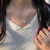 Korean Style Light Luxury S925 Silver Moonstone Pendant Necklace for Women