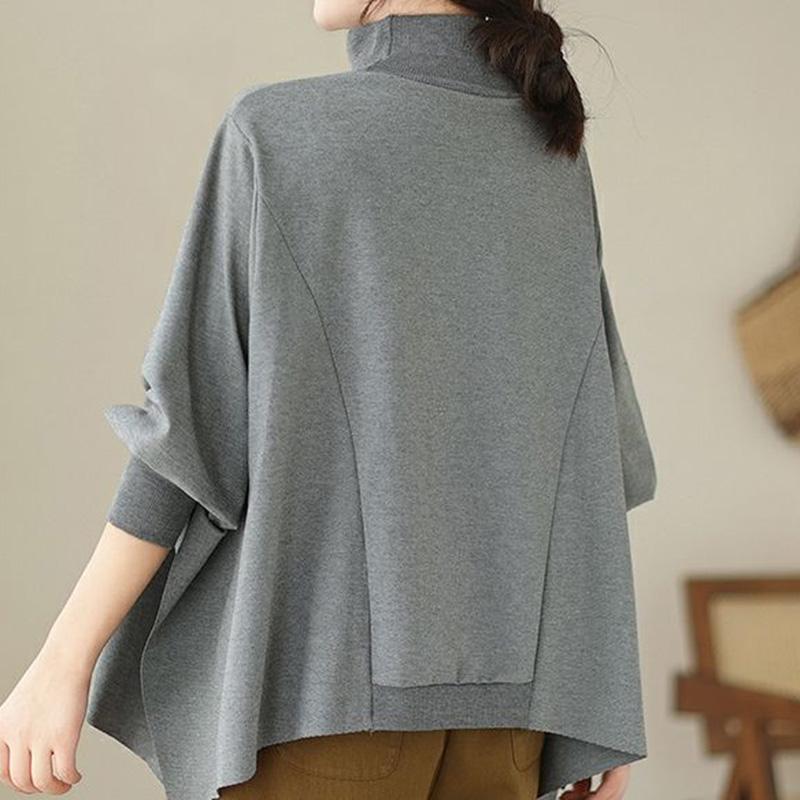 Sweatshirt for Women Cotton Oversize Hooded Fleece Thickened Loose Half-high Neck Casual Pullover Long Sleeve Top Sweatshirt