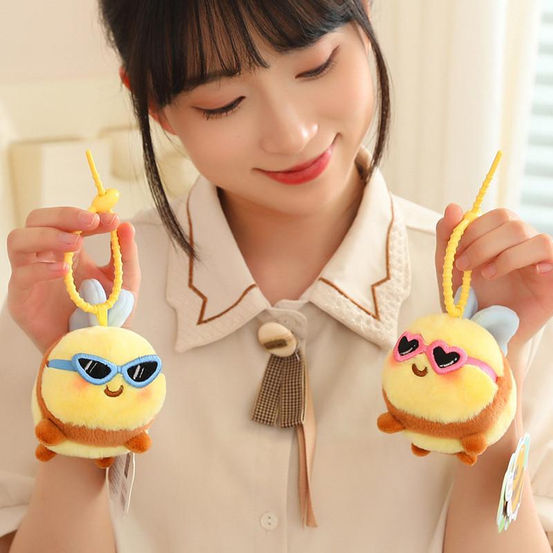 Cute Cartoon Snot Bear Bee Plush Toy Pendant Girl Bags Key Gifts Decoration