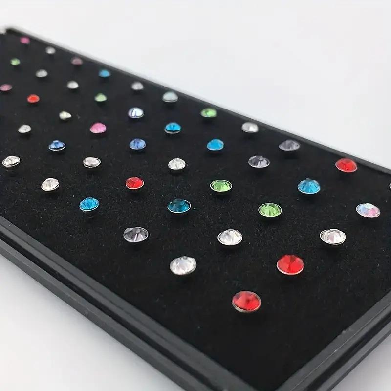 60 шт. 1,8 мм Стальные стразы Пирсинг для носа и хряща уха