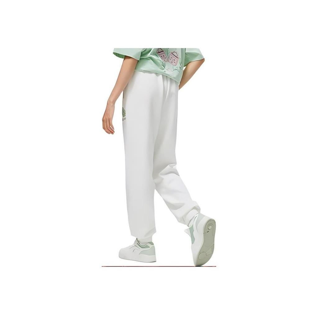Li Ning Chinese Culture Series Pattern Printed Cuffed Sweatpants Women Pants Off-White AKLT412-3