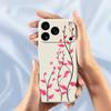 For iPhone 17 Pro Case Red Leaves Pattern Printing Straight Edge TPU Phone Back Cover