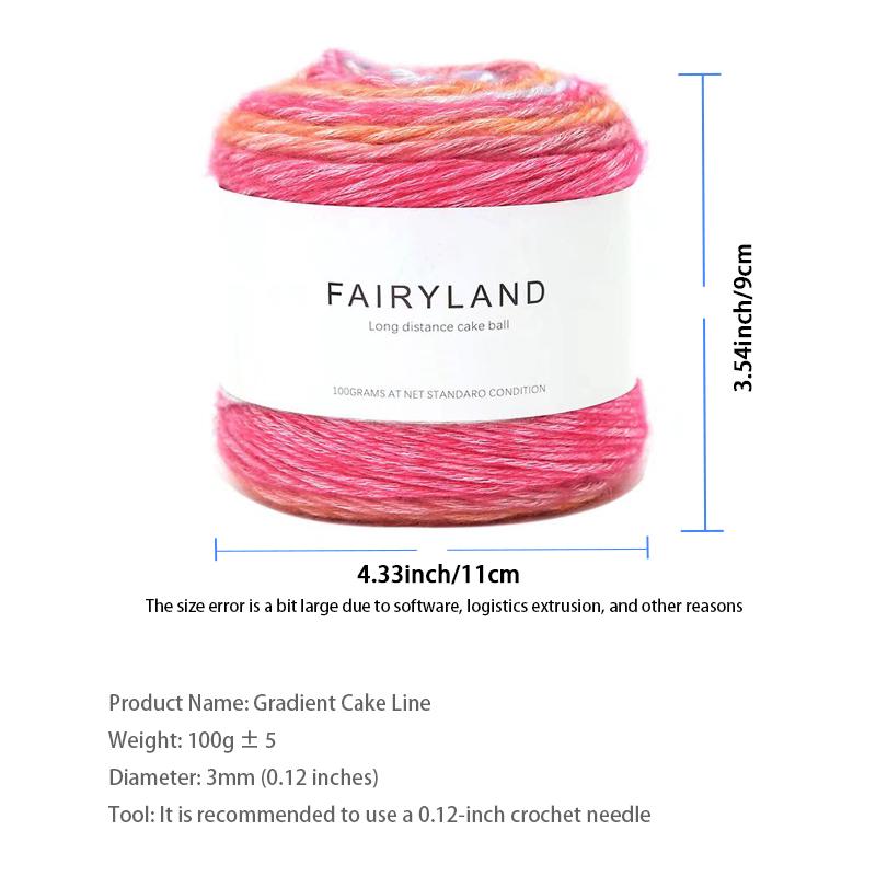 1pc 100g Gradient Rainbow Yarn, Suitable for DIY Crochet and Knitted Warm Sweaters, Scarves, Hats, Shawls, Etc