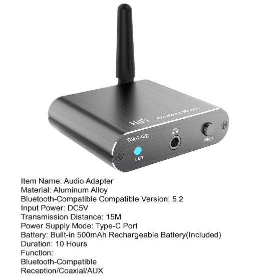 Bluetooth-совместимый 5.2 Приемник 15M Дальность действия Объемный Звук aptX Низкая Задержка Оптический AUX 3.5MM Коаксиальный Автомобильная Стереосистема Динамик Беспроводной Аудио Адаптер