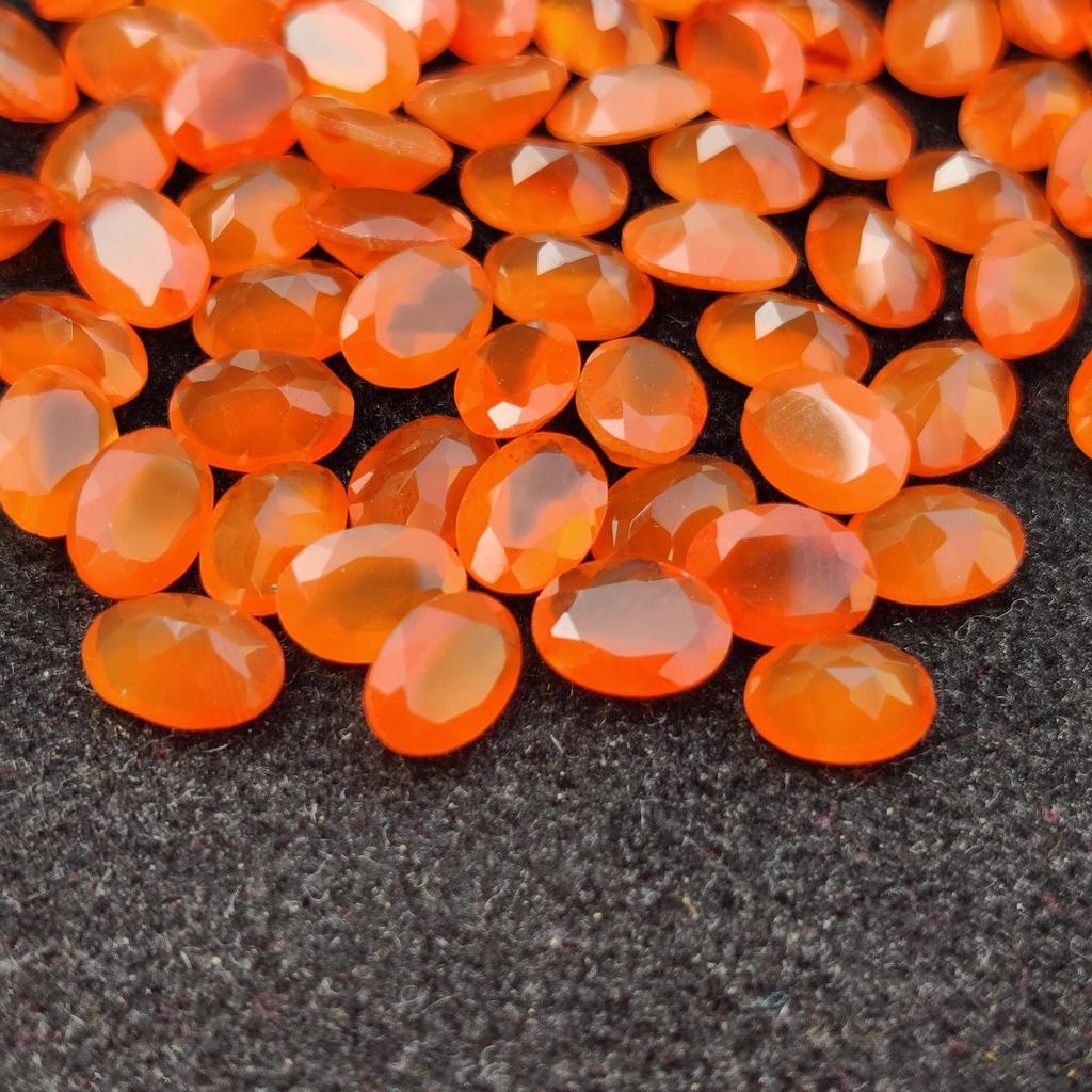 Сердолик 7x5 мм Драгоценный камень овальной граненой огранки, оранжевый сердолик, натуральный сердолик, свободный драгоценный камень, лот калиброванного камня