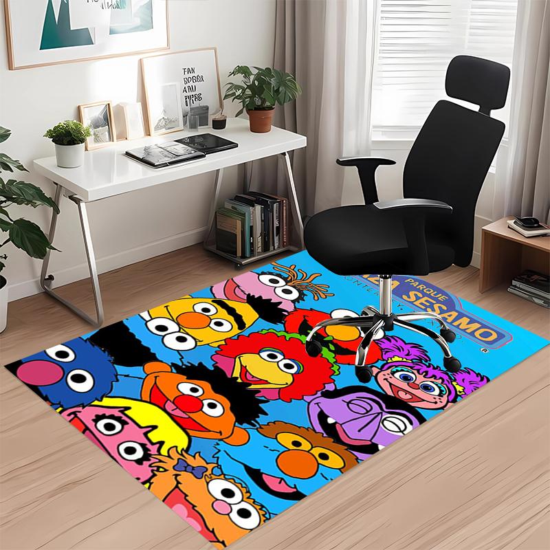 Sesame Street Printed Carpet, for Office Chair Living Room Bedroom Kitchen Room Decor Gifts.