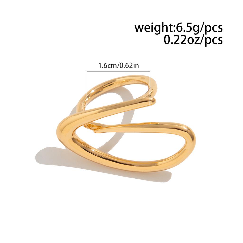 Fashion Irregular Circle Metal Ring Ins Personality Senior Sense Zinc Alloy Snake Hand Ring Ring Daily Commuting Glossy Light Luxury Women's Ring
