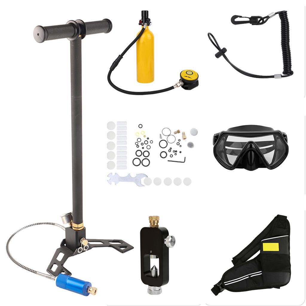 Dive Equipment 1L Rebreather Lanyard Storage Bag Scuba Adapter Inflate Pump Handbag Goggle