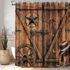Деревенская шторка для душа в виде амбарной двери, фермерский винтажный узор, тематика для ванной комнаты, аксессуары для украшения ванны, шторка для душа с крючком