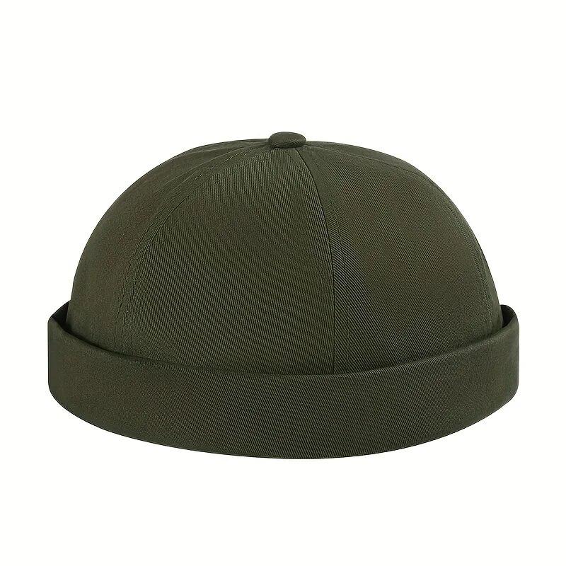 Fashion Brimless Caps Vintage Dome Hat Fashion Beanies Cotton Adjustable Unisex Men Women Hip Hop Hats Versatile Melon Skin Cap