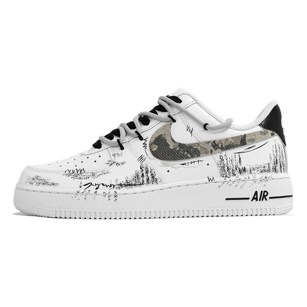 Nike Air Force 1 Kaleidoscope, Mist Note, Сумка для покупок, Износостойкие, Низкие, Скейтбордические кроссовки, Мужские, Черно-белые, CW2288-111(Team113-S-BOX)