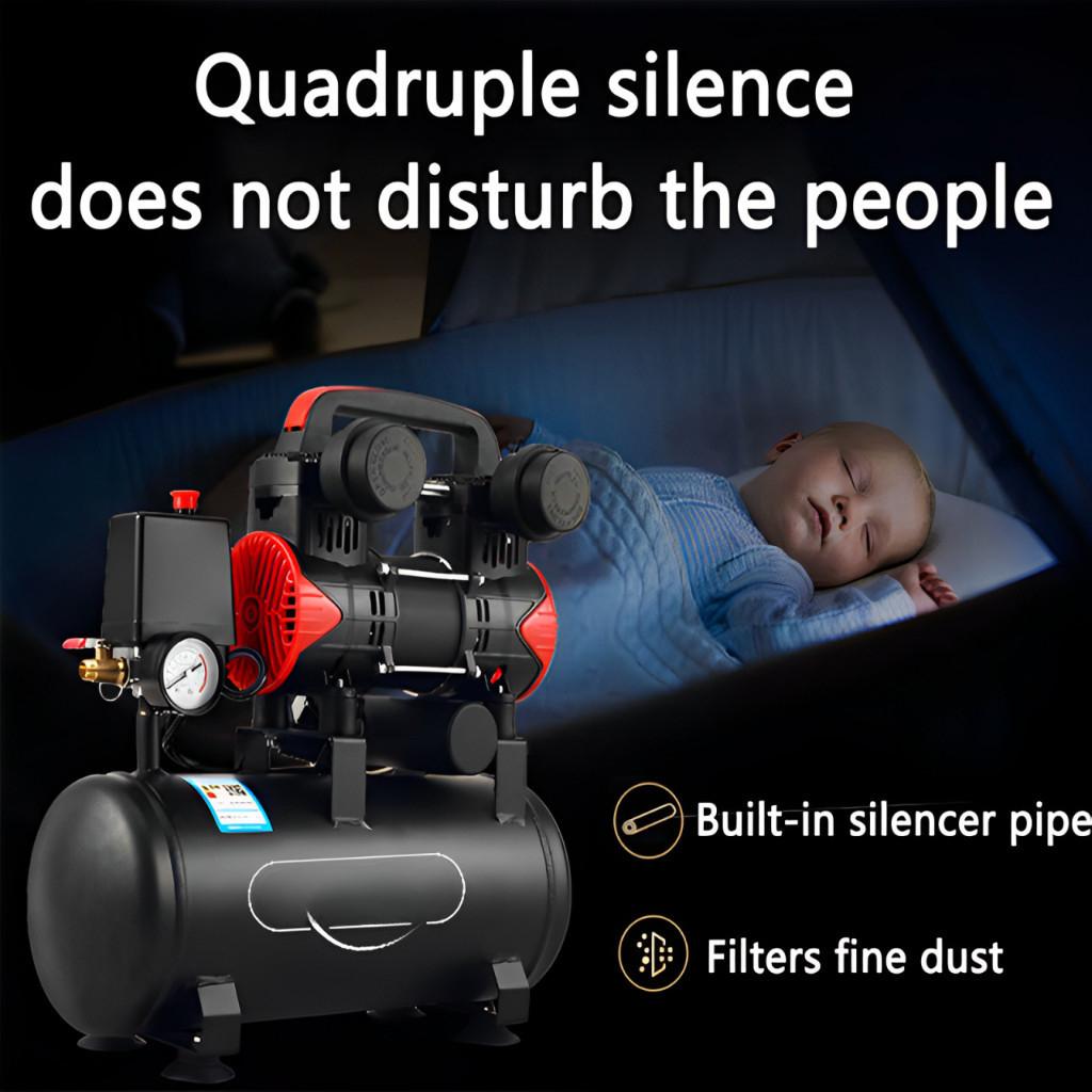 1500 Вт Высокомощный Воздушный Компрессор Сверхмощный Электрический Воздушный Насос Профессиональный Безмасляный Бесшумный Тип Электроинструменты