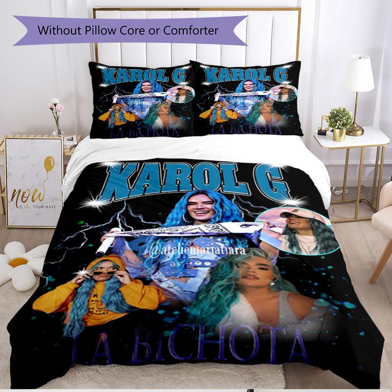 3pcs Duvet Cover Set (1*Duvet Cover + 2*Pillowcase, Without Core), Karol G Print Soft All‑Season Bedding Set, Home Bedroom Decor Gift