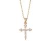 Golden Zirconia Arrow Cross Pendant Necklace, Dainty Jewelry for Women