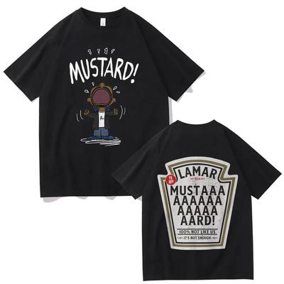 Футболка с изображением рэпера Кендрика Ламара Mustard, модные винтажные футболки с коротким рукавом в стиле хип-хоп для мужчин и женщин, повседневные футболки из хлопка больших размеров