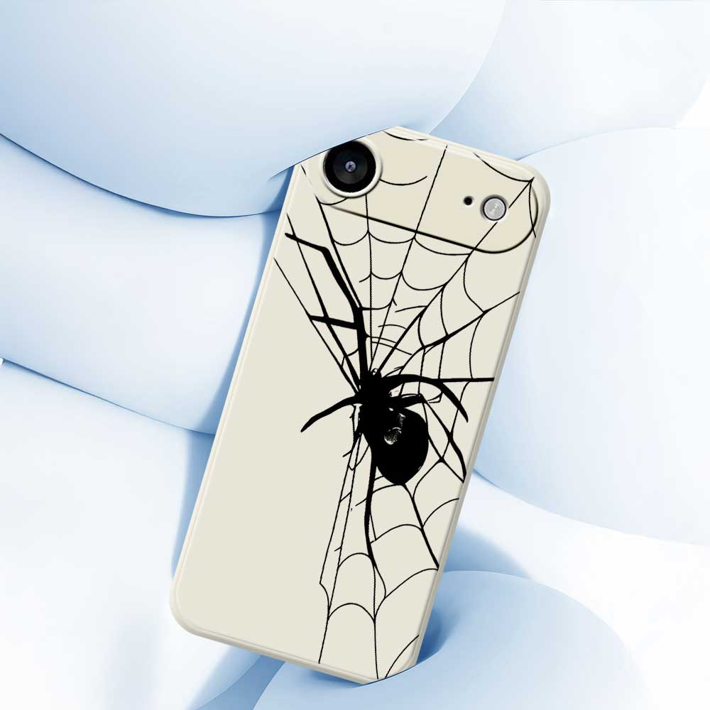 For iPhone 17 Air Case Spider Pattern Printing Straight Edge TPU Phone Back Cover