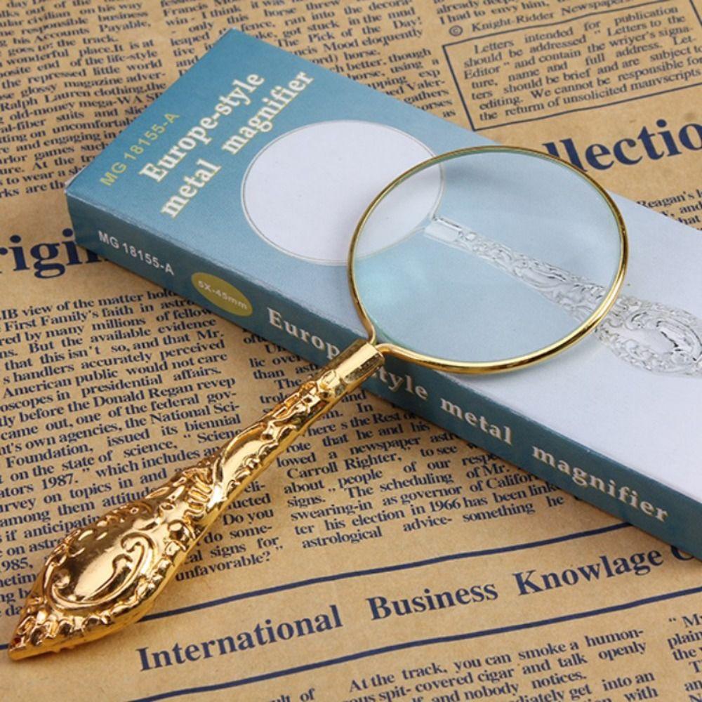 Portable Handheld Pocket Tool Magnifying Glass Loupe Magnifier Glass Lens Delicate PatternHandle