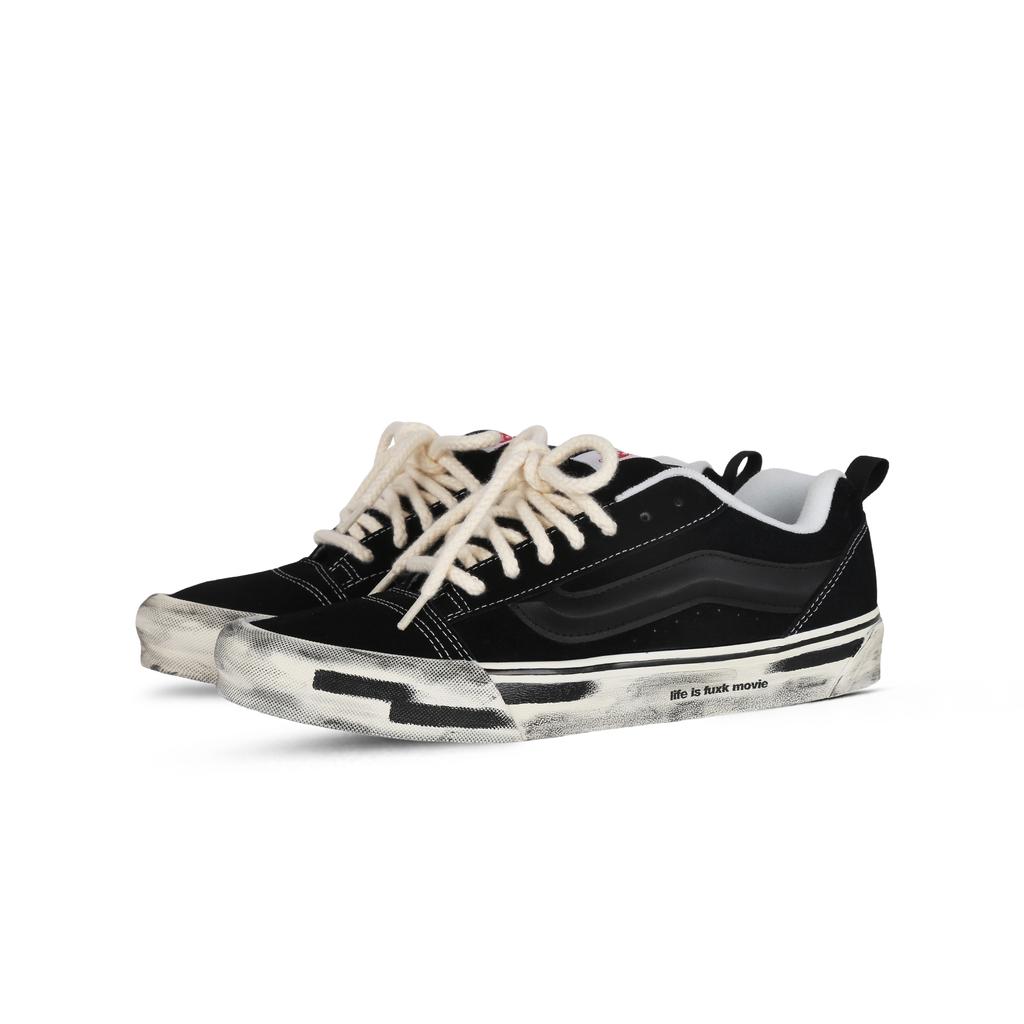 Vans Knu Skool Destiny Тканевая обертка, износостойкие и нескользящие низкие кеды для скейтбординга, унисекс, черный/белый, VN0009QC6BT1(Команда368-)