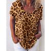 Fashion Leopard 3D Print Large Size T-shirt Women Vintage Tops Stre Shirt