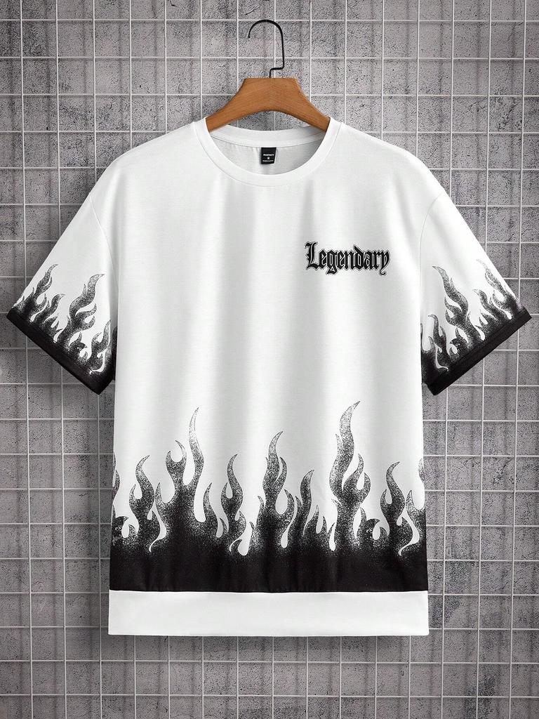 Мужская вязаная повседневная толстовка с принтом букв и пламени Manfinity LEGND