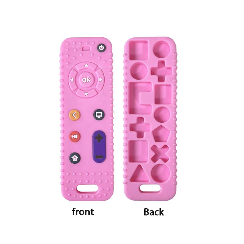 Детский прорезыватель для зубов в форме пульта дистанционного управления для телевизора, силиконовый прорезыватель для зубов, детская сенсорная образовательная игрушка