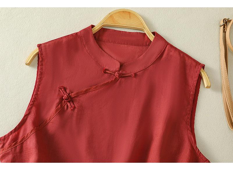 Женский летний ретро топ-жилет без рукавов на пуговицах 2025