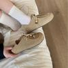 2025 New Round Head Strap Beaded Thick Sole Outer Wear Doudou Commuter Casual Women's Shoes