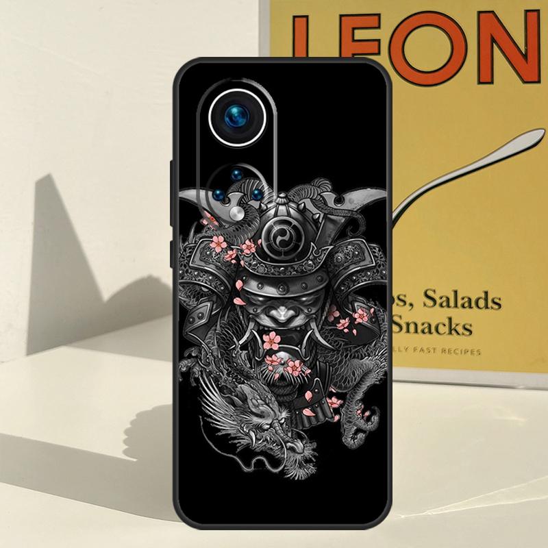 Кейс-маска самурая Они для Honor X8a X8b X9b X9a X8 X9 X9c 50 70 90 Lite Honor 200 Lite Magic 5 6 7 Pro Чехол