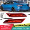 Светодиодный отражатель заднего бампера задний фонарь для Toyota Camry XV70 2018      Стоп-сигнал противотуманный фонарь с динамическим указателем поворота
