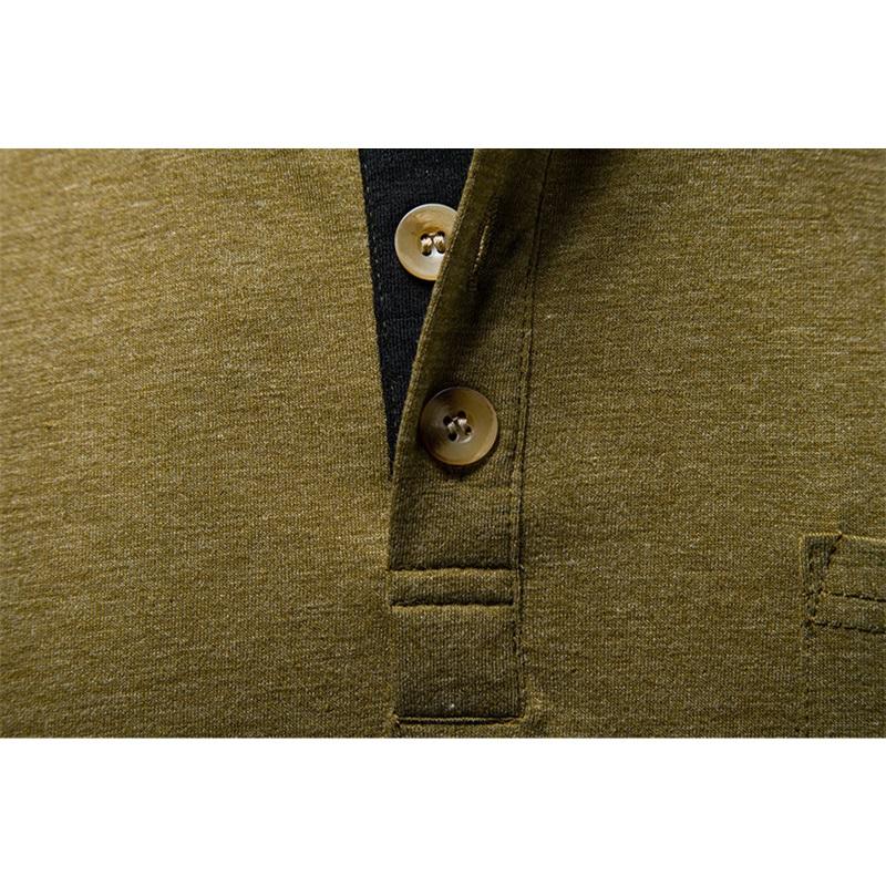 Men's Summer Solid Color Pocket T-Shirts Button Henry Collar Casual Daily Office Short Sleeve Top Tees Hip Hop Streetwear Tee