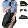 Maazusa Women's Police Costume, 7-Piece Luxury Police Hat and Full Set, Plus Sizes, Miniskirt Police Costume, Halloween Costume, Cute, Adult Size