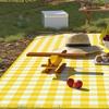 Yellow Gingham Picnic Blanket 200x200cm Waterproof and Damp Proof Foldable Mat